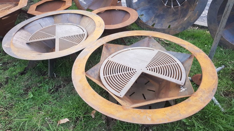 Australian made fire pits with addition of grill plate on some