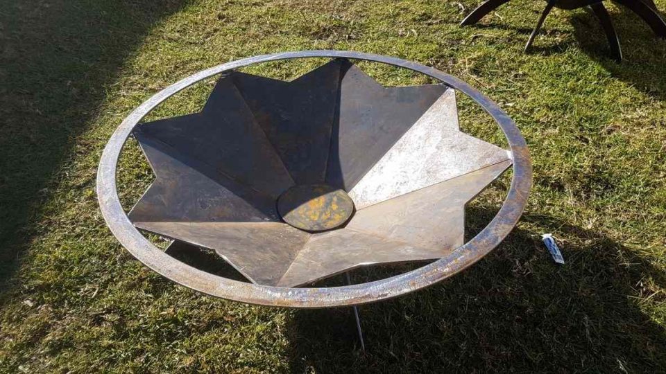 Small Australian made fire pit in customised Urchin sea-inspired design