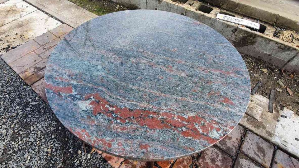 Turn your fire pit into an outdoor table with solid granite stone top addition